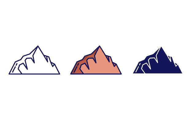 fault block mountain vector icon