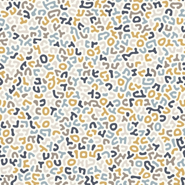 Faux ABC doodles abstract spots seamless vector pattern