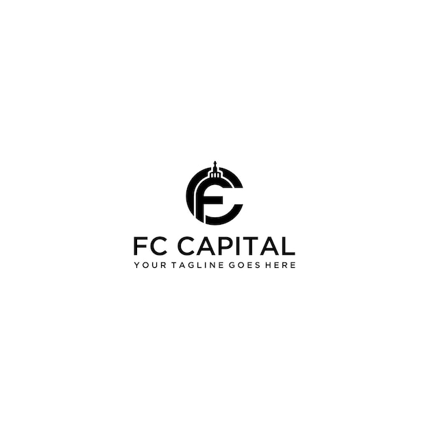 FC CF Letter and capital logo design