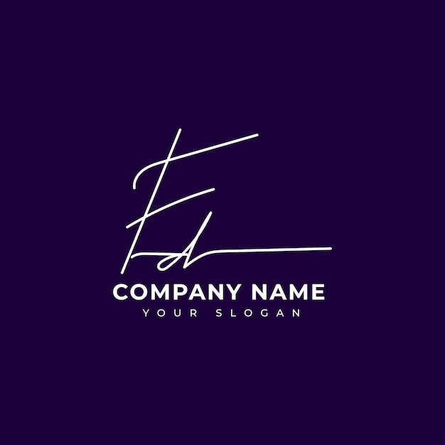 Fd Initial signature logo vector design