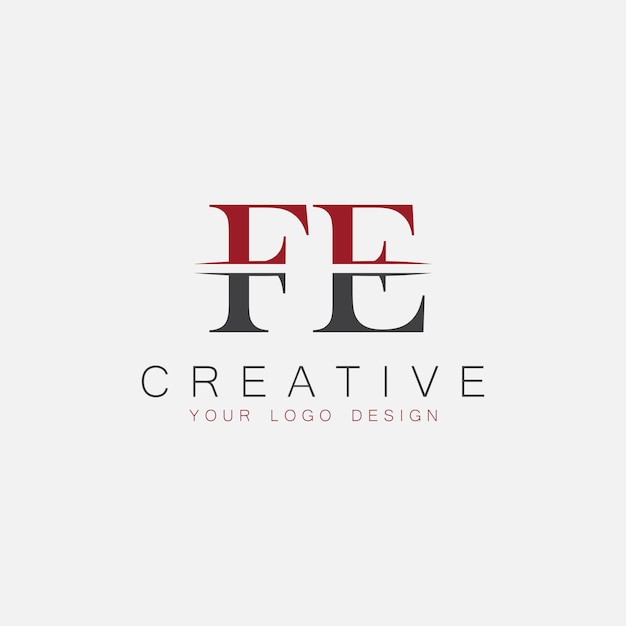 Vector fe initial monogram with letter creative logo