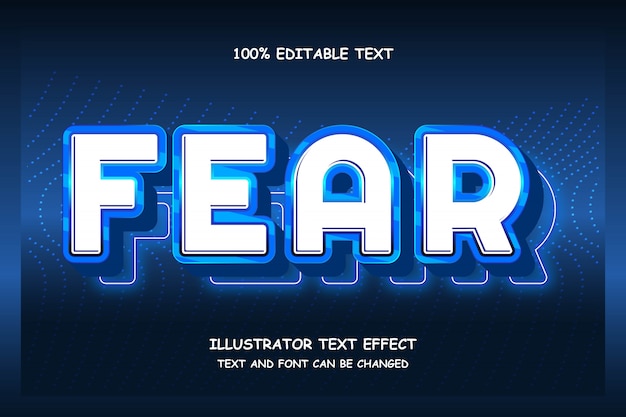 Fear,3d editable text effect modern shadow neon style