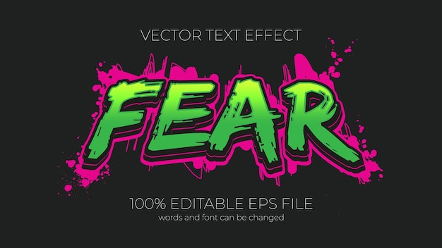 Fear editable text effect style EPS editable text effect