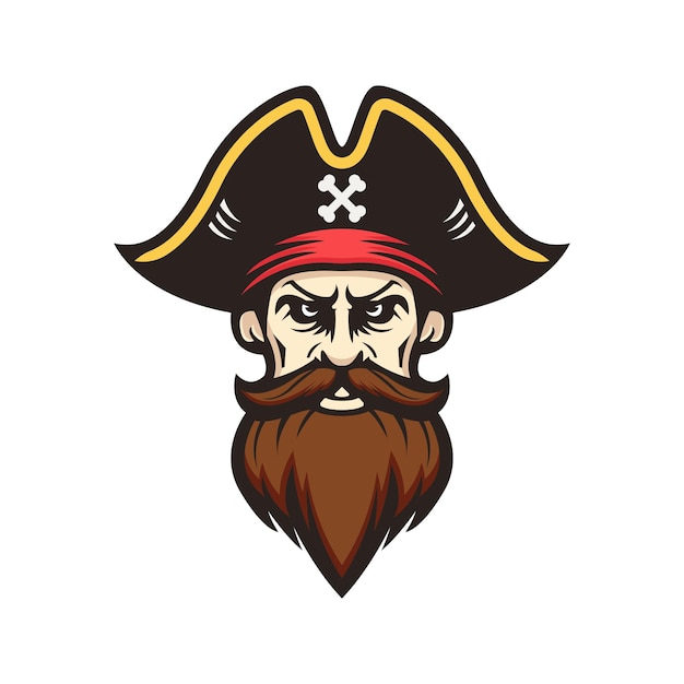 The Fearless Buccaneer A Symbol of Adventure and Freedom Mascot Logo Concept Vector Illustration Cartoon Suitable For Logo Wallpaper Banner Card Book Illustration TShirt Sticker Cover etc