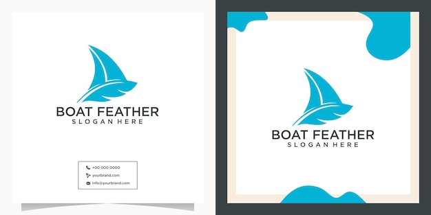 Feather boat logo design