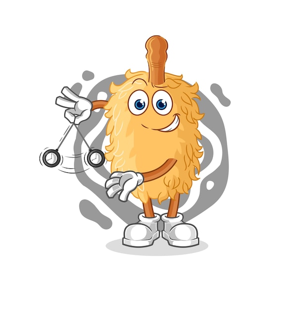 Feather duster hypnotizing cartoon cartoon mascot vector