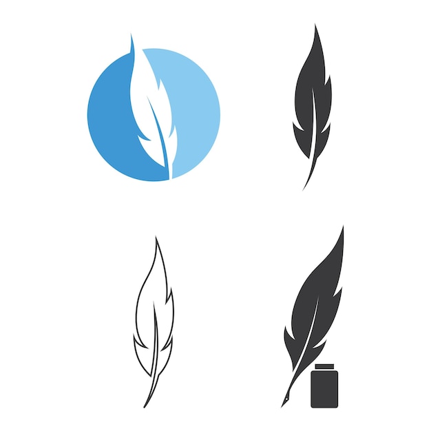 Feather icon ilustration vector flat design