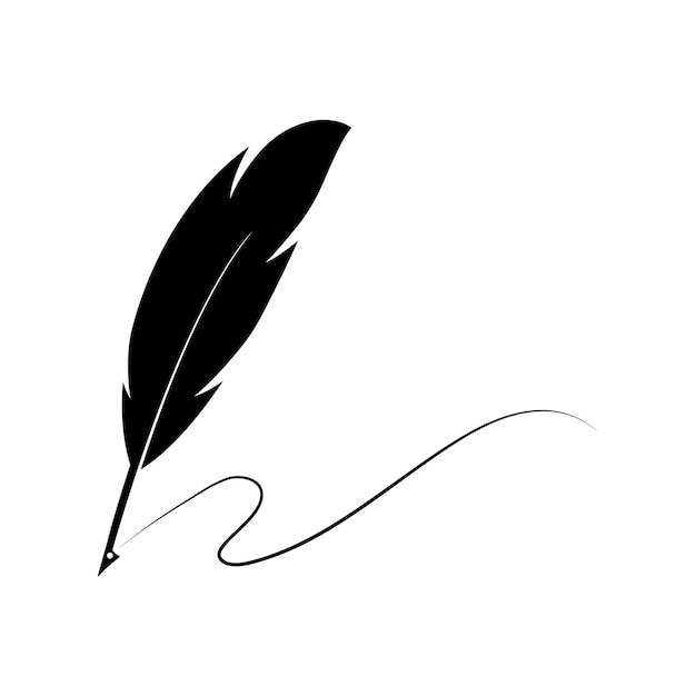 Feather ilustration logo vector template