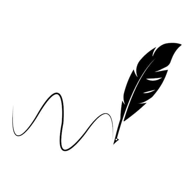 Feather ilustration logo vector template