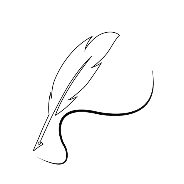 Feather ilustration logo vector template