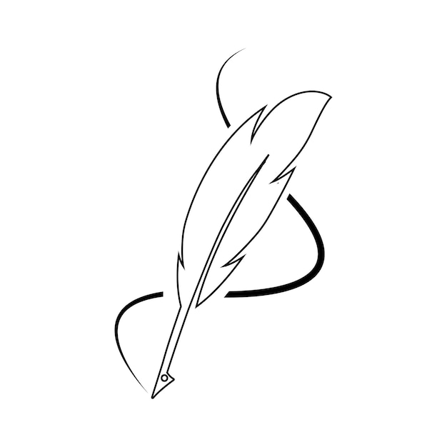 Feather ilustration logo vector template