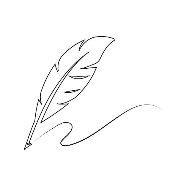 Feather ilustration logo vector template