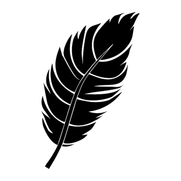 Feather isolated black vector drawing silhouette hand drawing sketch bird single feather outline