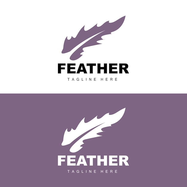 Feather Logo Abstract Simple Feather Design Wing Feather Vector Pencil Stationery Simple Icon