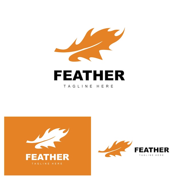 Feather Logo Abstract Simple Feather Design Wing Feather Vector Pencil Stationery Simple Icon