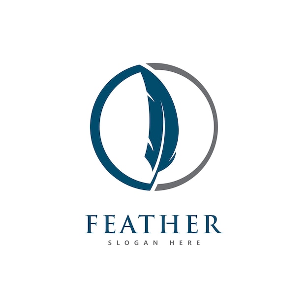 Feather logo icon design vector symbol