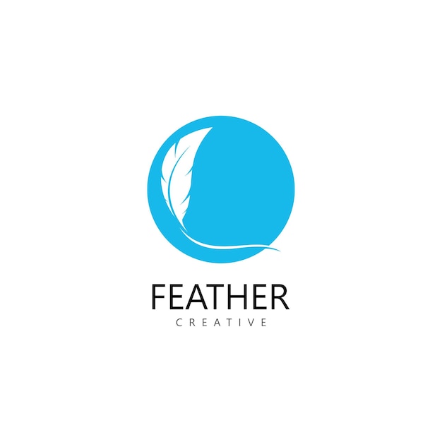 Feather logo icon vector template