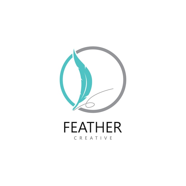 Feather logo icon vector template