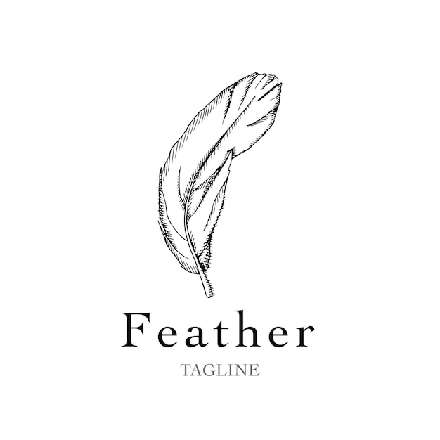 Feather logo simple illustration graphic feather element icon