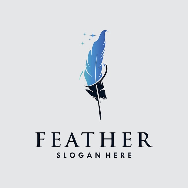 Feather Logo template Vector illustration