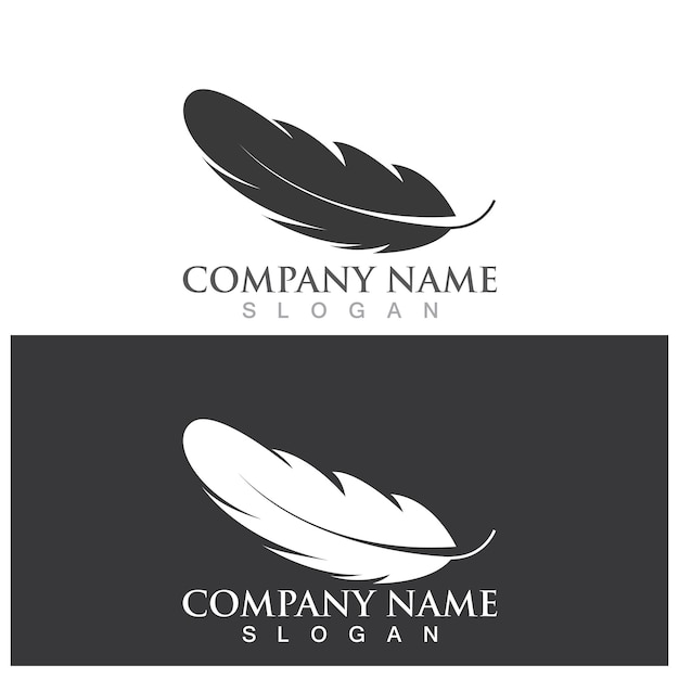 Feather logo and vector template