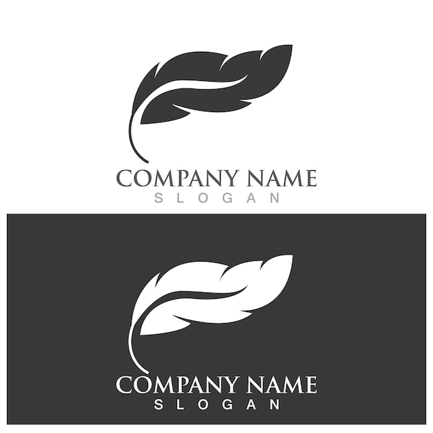 Feather logo and vector template