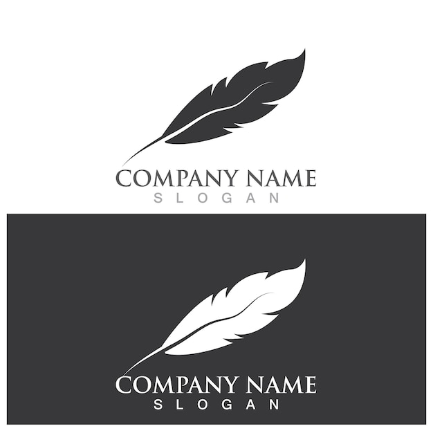 Feather logo and vector template