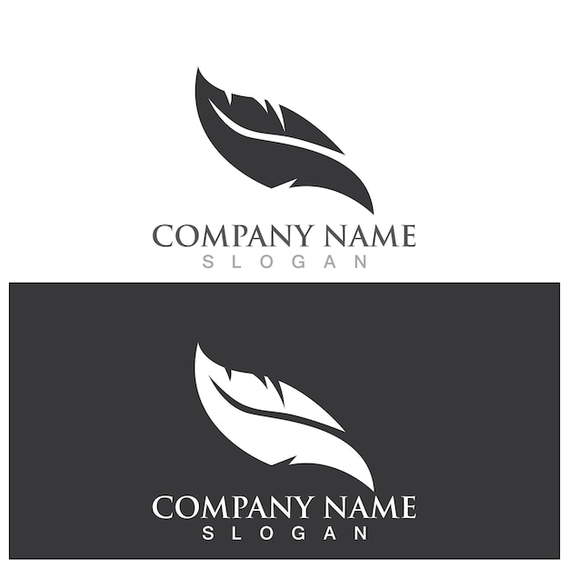 Feather logo and vector template