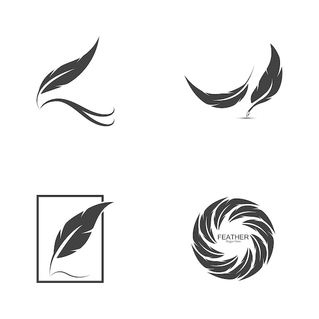 Feather logo vector template