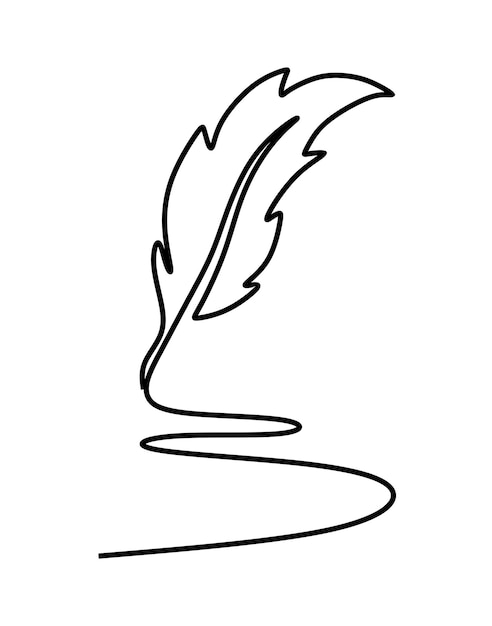 Feather oneline continuous single line art