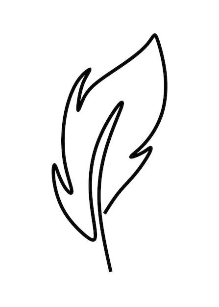 Feather oneline continuous single line art