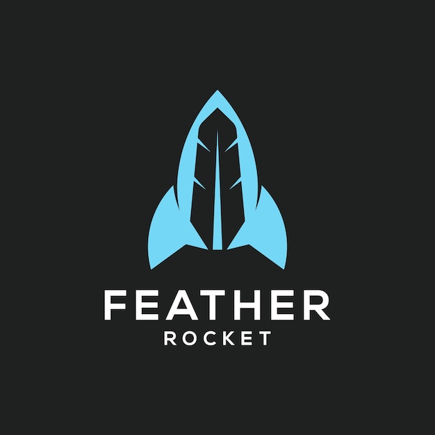 Feather Rocket Fur negative Space Logo Design