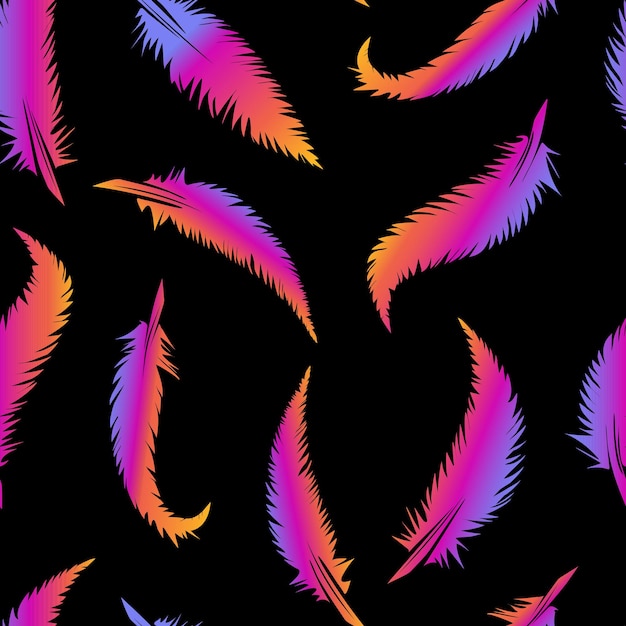 Vector feathers gradient vector seamless pattern