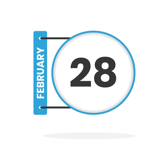 February 28 calendar icon Date Month calendar icon vector illustration