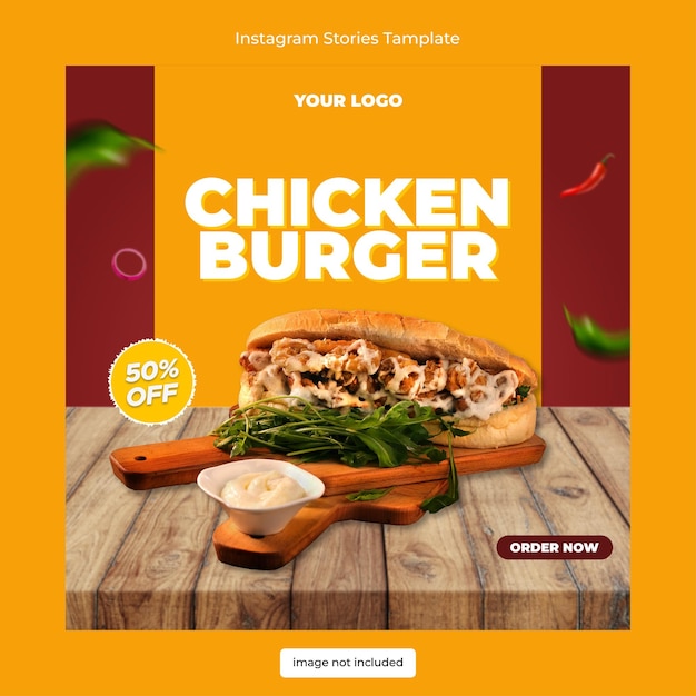 Feed Instagram Chicken Burger Template