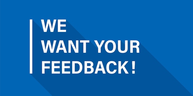 Feedback banner. Vector isolated banner background.  Feedback blue banner in flat design. Customer service. EPS 10