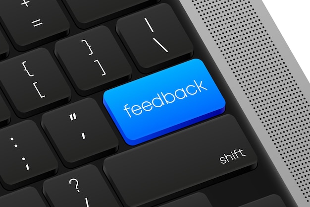 Feedback button Computer Keyboard Word on pc computer keyboard Vector illustration