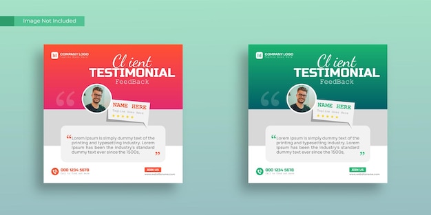 Feedback customer testimonial social media instagram post template