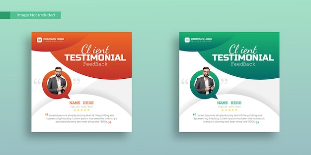 Feedback customer testimonial social media instagram post template