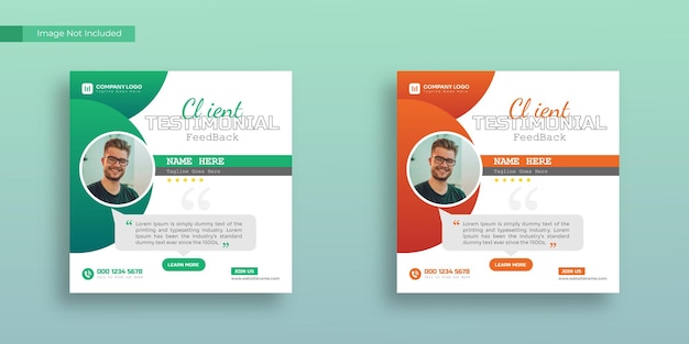 Feedback customer testimonial social media instagram post template