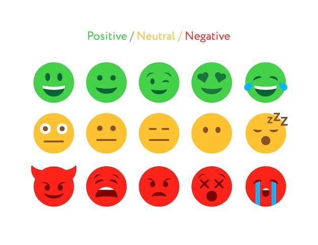 Feedback emoticon flat design icon set