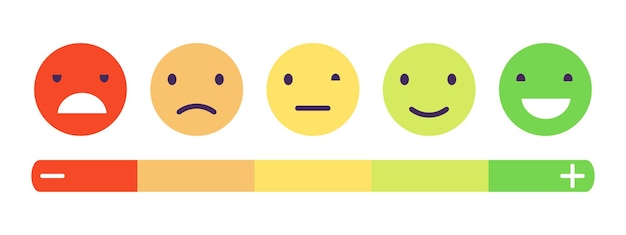 Vector feedback emotion scale. customers feedback concept.