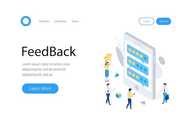 Feedback or rating isometric concept.