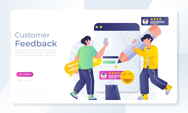 Feedback review concept design vector illustration