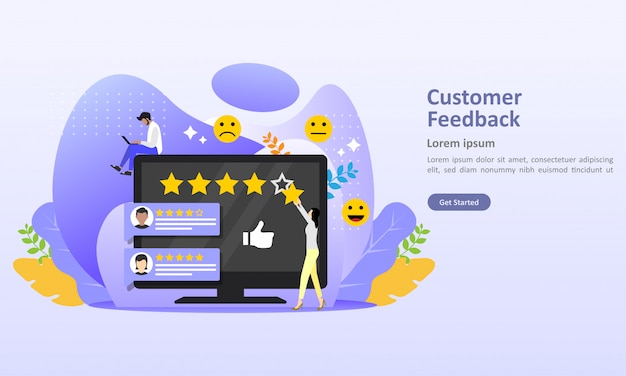 Feedback review concept design vector illustration