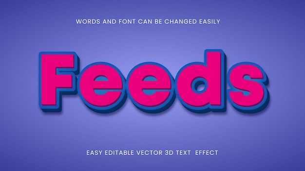 Feeds vector editable text effect