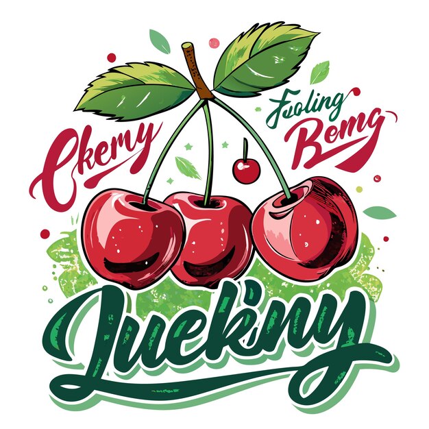 Vector feeling lucky with cherry red summery goodness