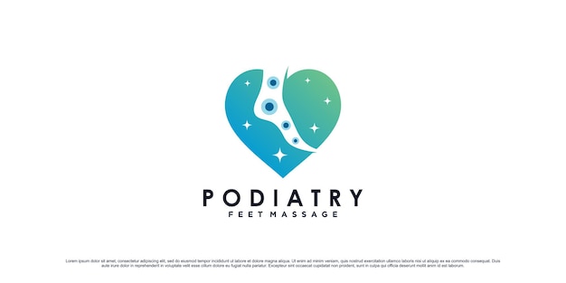 Feet massage logo design with ankle concept and love element Premium Vector