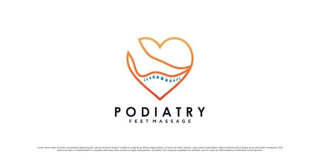 Feet massage logo design with ankle concept and love element Premium Vector