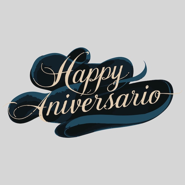 Vector feliz aniversario happy birthday typographic vector illustration in portuguese language